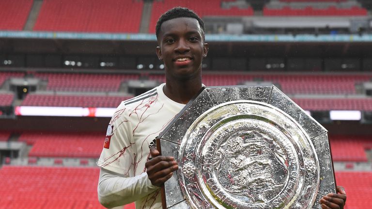 Nketiah helped Arsenal win the Community Shield last month