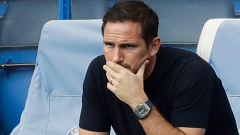 Frank Lampard cuts a dejected figure during his teams 2-0 loss to Liverpool