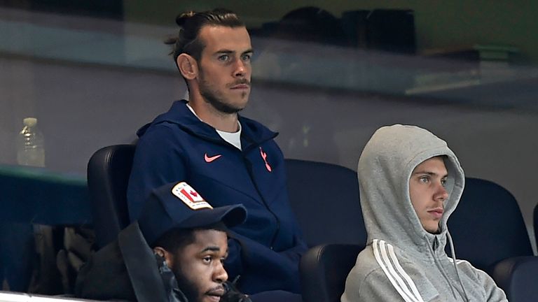 Spurs loanee Gareth Bale in the stands for their match against Newcastle