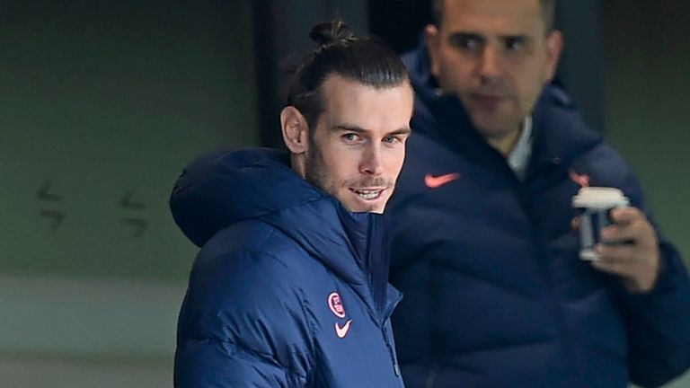 Spurs loanee Gareth Bale in the stands for their match against Newcastle