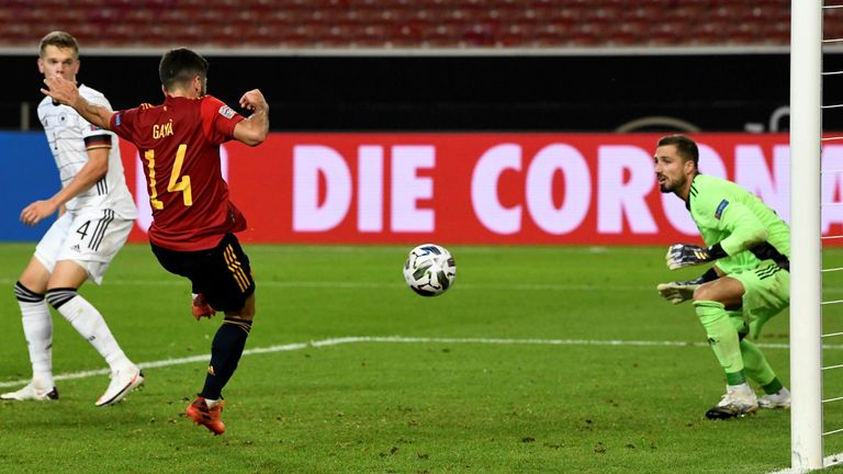 Jose Gaya scores Spain's injury-time equaliser against Germany