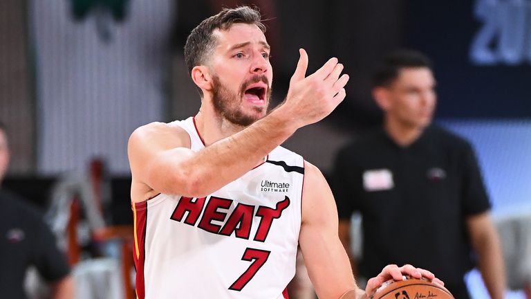 Goran Draig in action for the Miami Heat in Game 2 of the Eastern Conference Finals