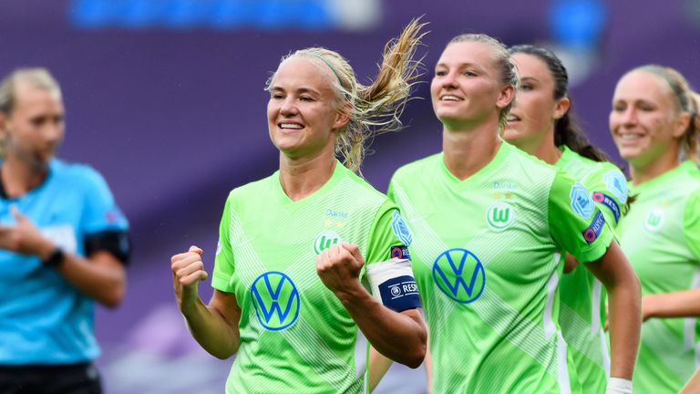 Harder scored four goals in Wolfsburg's 9-1 win over Glasgow City last month