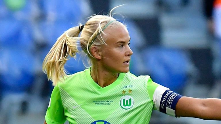 Pernille Harder captained Wolfsburg in their Champions League final defeat to Lyon, prior to joining Chelsea