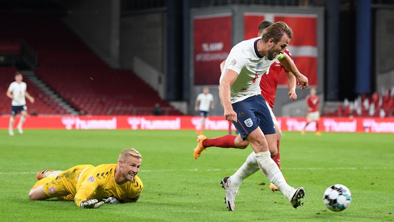 Kane agonisingly sees his stoppage-time shot cleared off the line