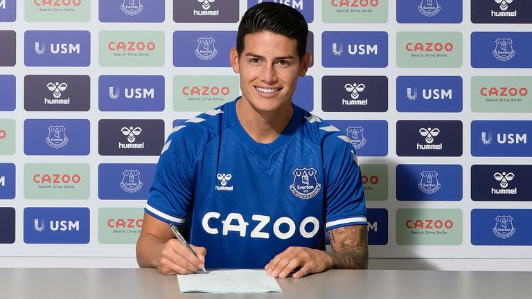 James Rodriguez has completed his move to Everton