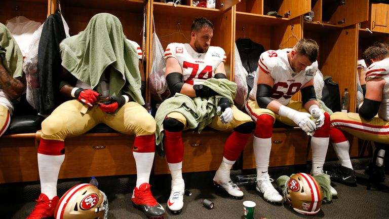 Joe Staley (74) has left after spending his entire career with San Francisco