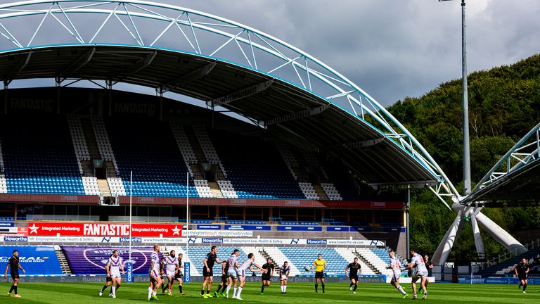 Picture by Alex Whitehead/SWpix.com - 22/08/2020 - Rugby League - Coral Challenge Cup - Catalans Dragons v Wakefield Trinity - John Smith's Stadium, Huddersfield, England - A General View (GV).