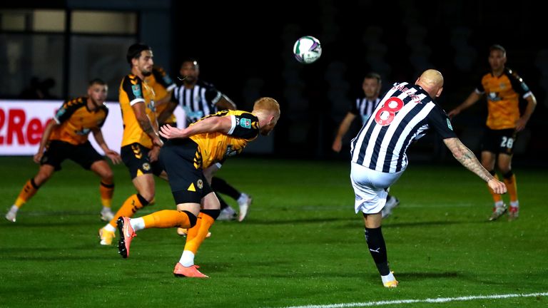 Jonjo Shelvey equalises for Newcastle against Newport