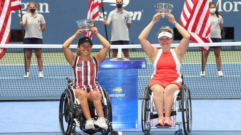 Jordanne Whiley (right) and Yui Kamiji last won the US Open doubles title together in 2014