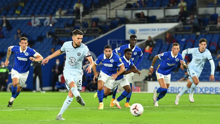 Jorginho puts Chelsea ahead from the penalty spot