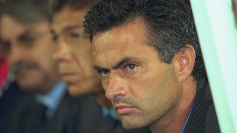 Mourinho as manager at Benfica in 2000