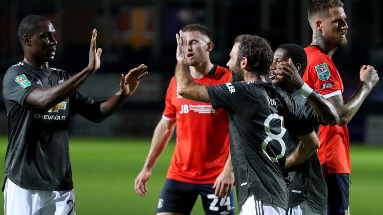 Juan Mata gave Manchester United the lead from the penalty spot at Luton