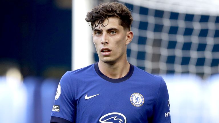 Chelsea's Kai Havertz in Premier League action vs Liverpool