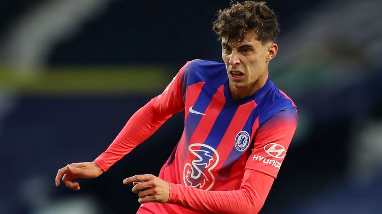 Kai Havertz in Premier League action for Chelsea vs West Brom