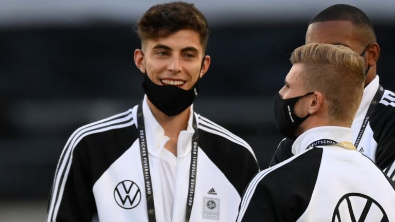 Kai Havertz was an unused substitute as Germany drew 1-1 with Spain on Thursday