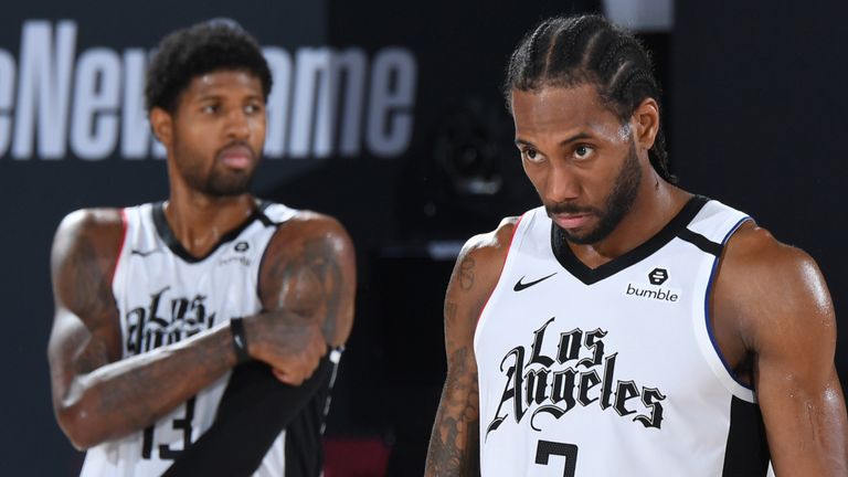 Kawhi Leonard and Paul George in action for the LA Clippers in Game 6 of the Western Conference semi-finals