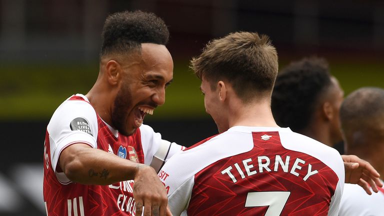 Kieran Tierney and Pierre-Emerick Aubameyang 