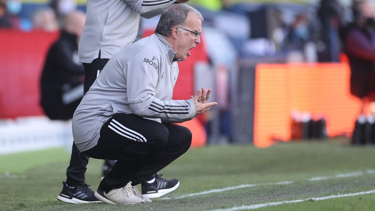 Marcelo Bielsa barks out instructions at Elland Road