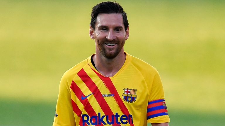Lionel Messi in pre-season action for Barcelona