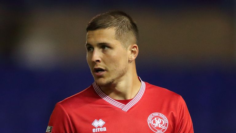 Lyndon Dykes of Queens Park Rangers during the Sky Bet Championship match between Coventry City and Queens Park Rangers at St Andrew&#39;s Trillion Trophy Stadium on September 18, 2020 in Birmingham, England.