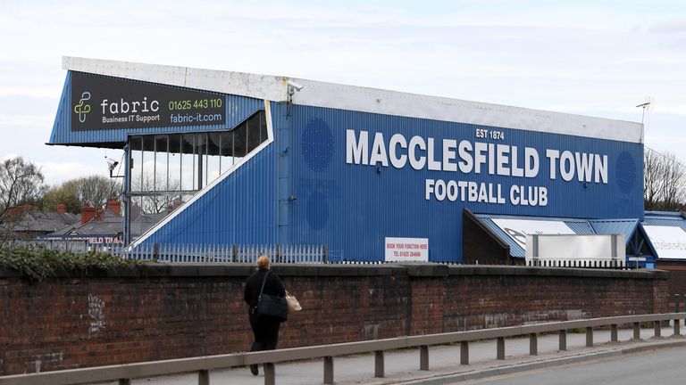 General view of the Moss Rose Ground, home of Macclesfield Town
