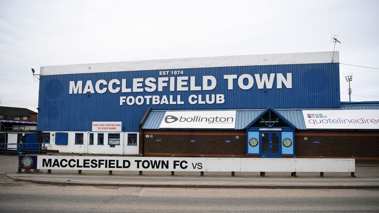 General view of the Moss Rose Ground, home of Macclesfield Town