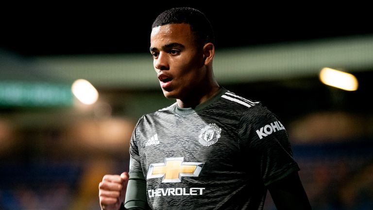 Mason Greenwood celebrates his well-take goal in Man Utd's win at Luton