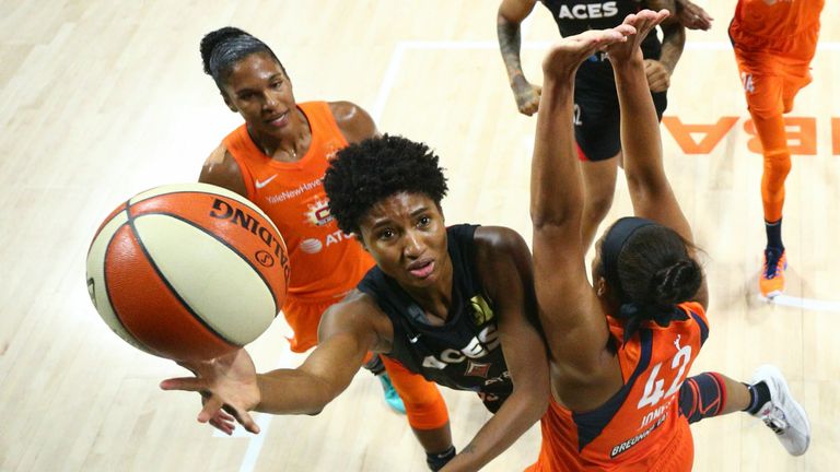 Angel McCoughtry of the Las Vegas Aces