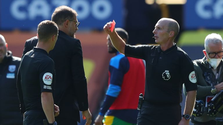 Slaven Bilic receives his marching orders from Dean