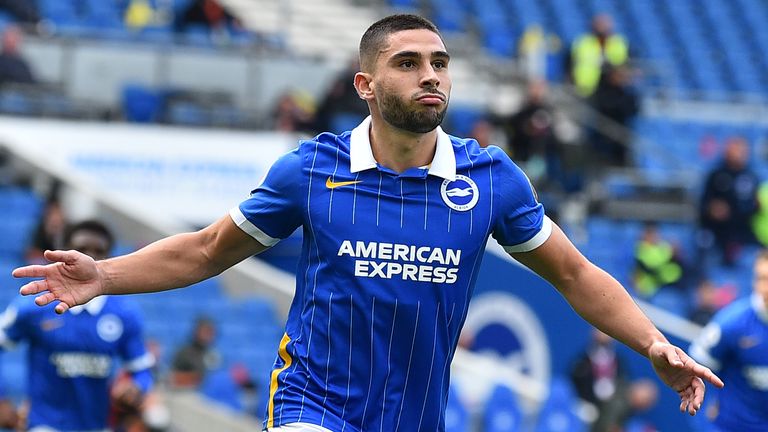 Neal Maupay celebrates putting Brighton in front