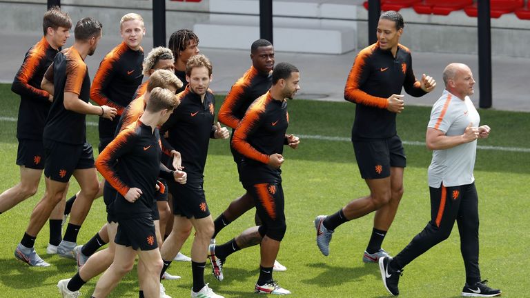 Rene Wormhoudt leads the Netherlands national team during a training session