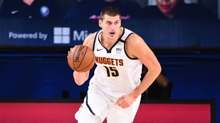 Nikola Jokic of the Denver Nuggets handles the ball against the LA Clippers during Game Two of the Western Conference Semi-finals