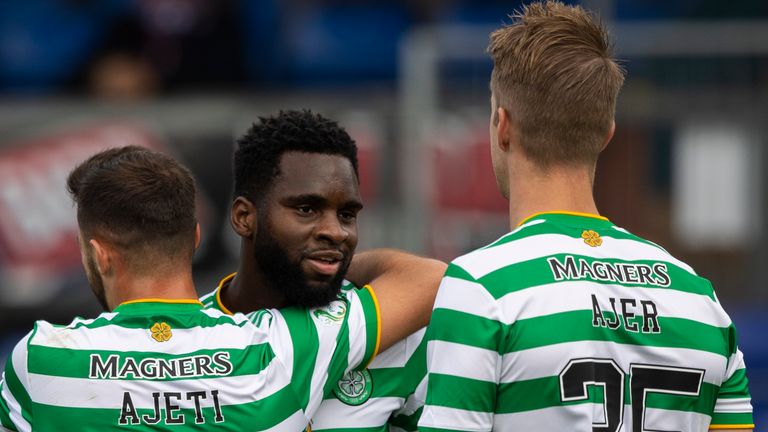 Odsonne Edouard celebrates his opener from the penalty spot