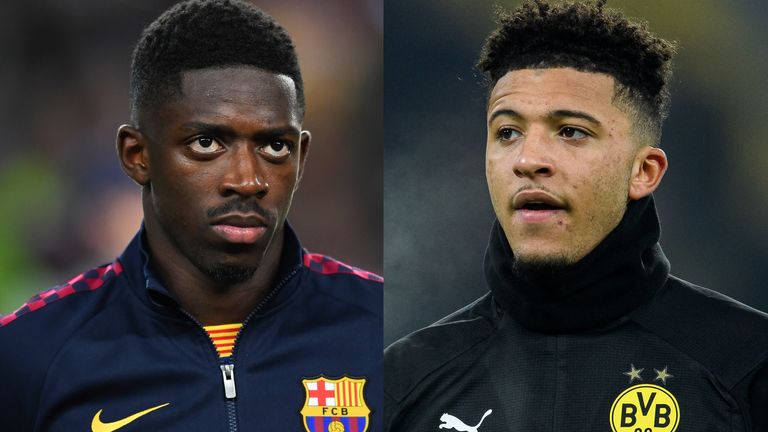 Barcelona forward Ousmane Dembele and Dortmund winger Jadon Sancho