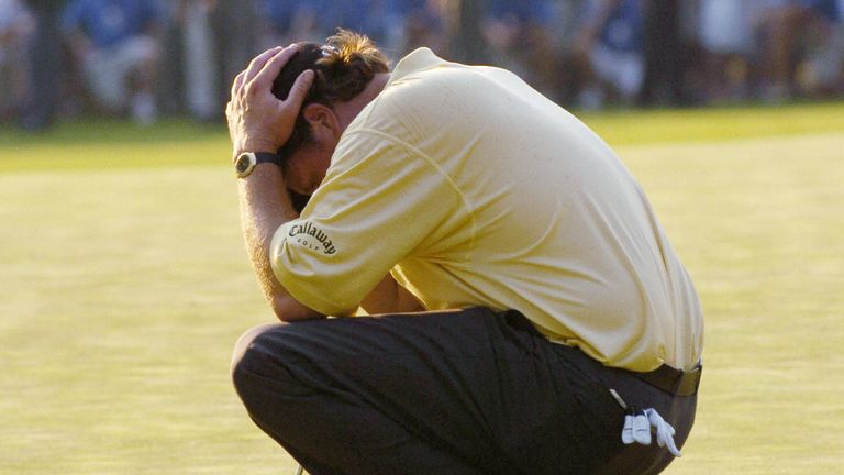 Mickelson also made a mess of the finishing hole at Winged Foot