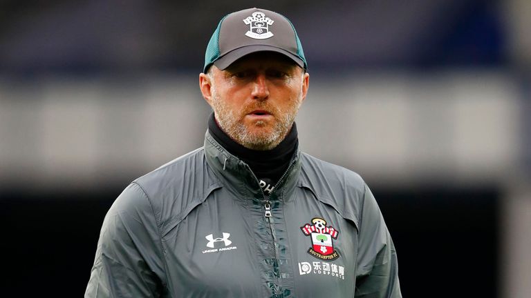 Ralph Hasenhuttl, Manager of Southampton looks on prior to the Premier League match between Everton FC and Southampton FC at Goodison Park on July 09, 2020 in Liverpool, England. Football Stadiums around Europe remain empty due to the Coronavirus Pandemic as Government social distancing laws prohibit fans inside venues resulting in all fixtures being played behind closed doors.