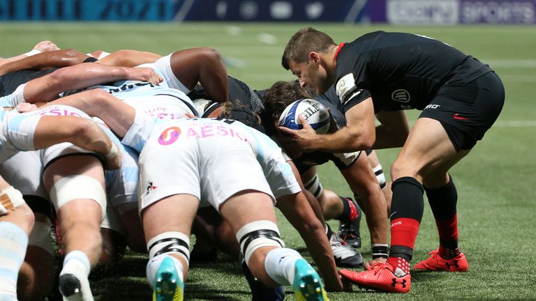 PARIS, FRANCE - SEPTEMBER 26: Richard Wigglesworth of Saracens during the Heineken Champions Cup Semi Final match between Racing 92 and Saracens at Paris La Defense Arena on September 26, 2020 in Nanterre near Paris, France. (Photo by Jean Catuffe/Getty Images)