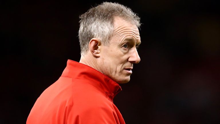 Wales Coach Rob Howley looks on prior to the Natwest Six Nations round One match between Wales and Scotland at Principality Stadium on February 3, 2018 in Cardiff, Wales. 