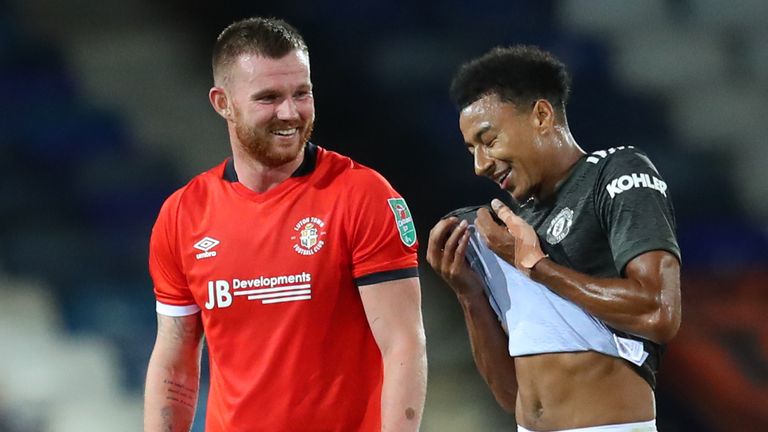 United academy graduates Jesse Lingard and Ryan Tunnicliffe at full-time