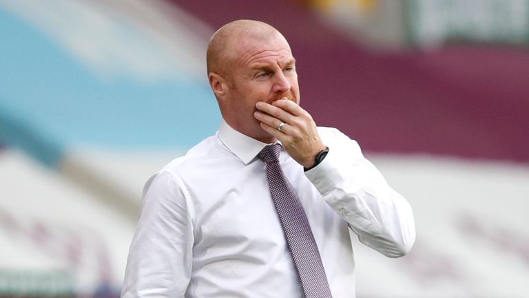 Burnley manager Sean Dyche on the touchline