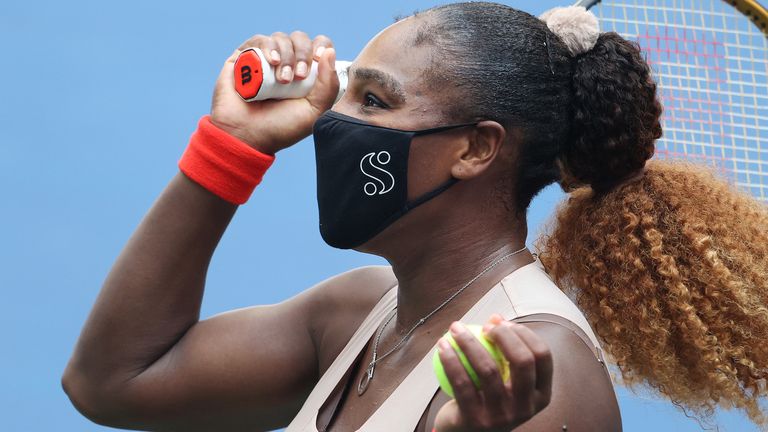 Serena Williams of the United States is seen after defeating Maria Sakkari of Greece during their Women's Singles fourth round match on Day Eight of the 2020 US Open at the USTA Billie Jean King National Tennis Center on September 7, 2020 in the Queens borough of New York City. 