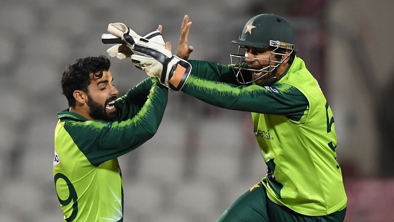 Shadab Khan and Sarfaraz Ahmed, Pakistan, T20I vs England at Old Trafford
