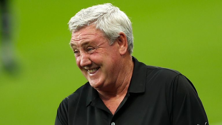 Newcastle United manager Steve Bruce in jocular mood