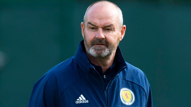 Scotland manager Steve Clarke during a Scotland training session at the Oriam, on September 03, 2020, in Edinburgh, Scotland