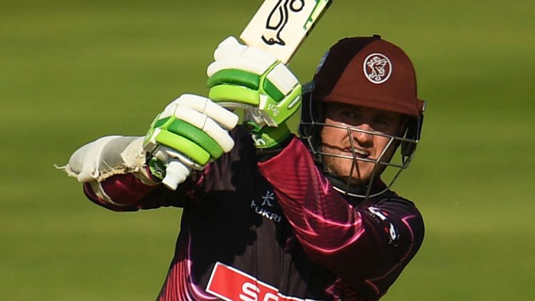 SEPTEMBER 13: Steve Davies of Somerset plays a shot during the Vitality Blast match between Somerset and Gloucestershire at The Cooper Associates County Ground on September 13, 2020 in Taunton, England