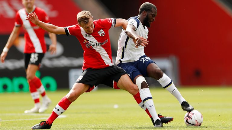 Tanguy Ndombele in action against Southampton