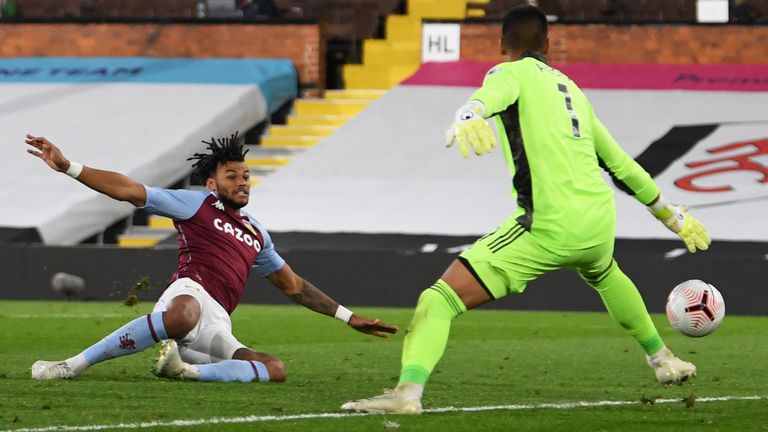 Tyrone Mings reacts quickest to put Villa 3-0 up