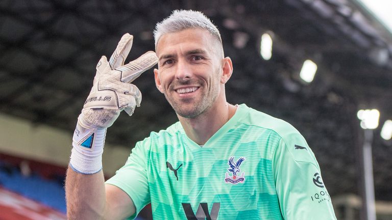 Guaita is all smiles at the final whistle after his important late save