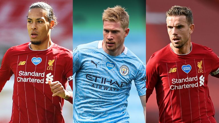 Virgil van Dijk, Kevin De Bruyne and Jordan Henderson are among the nominees